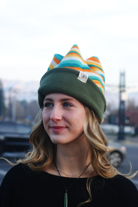 Wavy and Green hat- size small